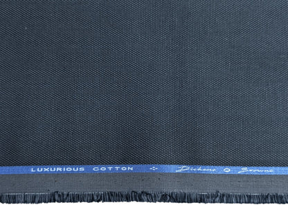 Dickens & Browne 100% Cotton Stretch Suiting Fabric (Rich Blue, Textured)