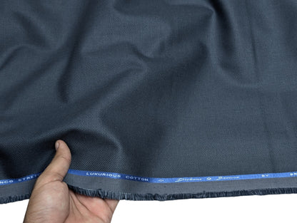 Dickens & Browne 100% Cotton Stretch Suiting Fabric (Rich Blue, Textured)