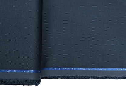 Dickens & Browne 100% Cotton Stretch Suiting Fabric (Rich Blue, Textured)