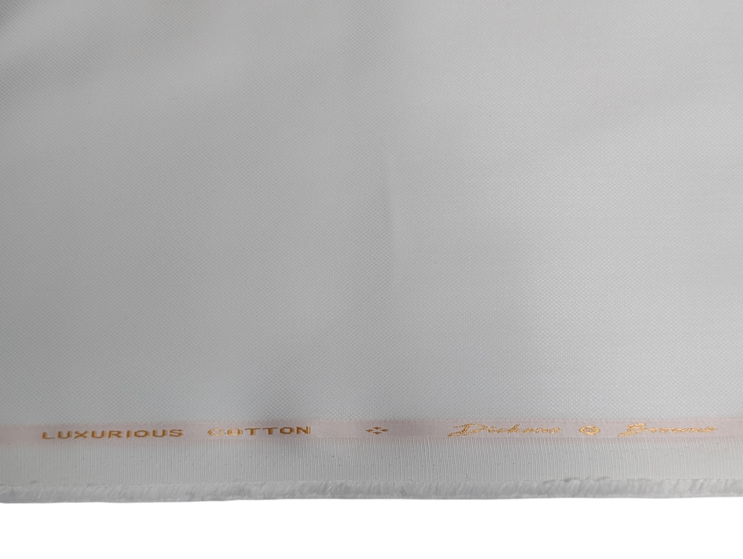 Dickens & Browne 100% Cotton Stretch Suiting Fabric (Classic White, Plain Weave)