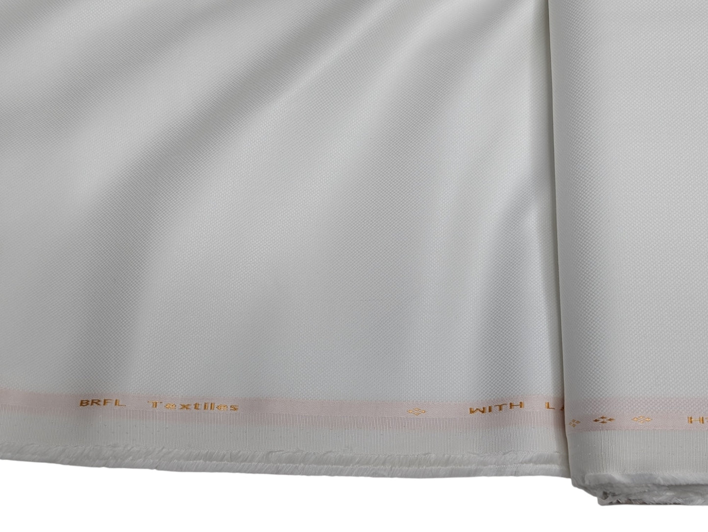 Dickens & Browne 100% Cotton Stretch Suiting Fabric (Classic White, Plain Weave)