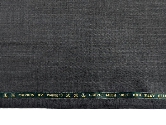 Raymond Markus Super 70's Merino Wool Blend Suiting Fabric (Steel Grey, Pinstripe)