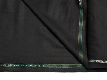 Raymond Markus Super 70's Wool blend Suiting Fabric (Midnight Black, Silent Checks)