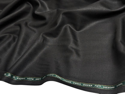 Raymond Markus Super 70's Wool blend Suiting Fabric (Midnight Black, Silent Checks)