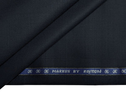 Raymond Markus Super 70's Wool blend Suiting Fabric (Navy Blue, Silent Checks)