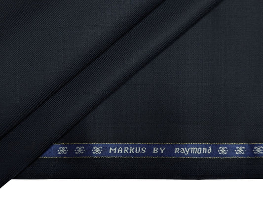 Raymond Markus Super 70's Wool blend Suiting Fabric (Navy Blue, Silent Checks)