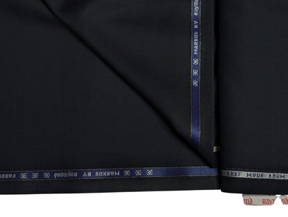 Raymond Markus Super 70's Wool blend Suiting Fabric (Navy Blue, Silent Checks)