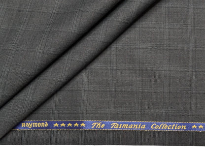 Raymond The Tasmania Collection Super 100's Unstitched Suiting Fabric (Checkered Gray)
