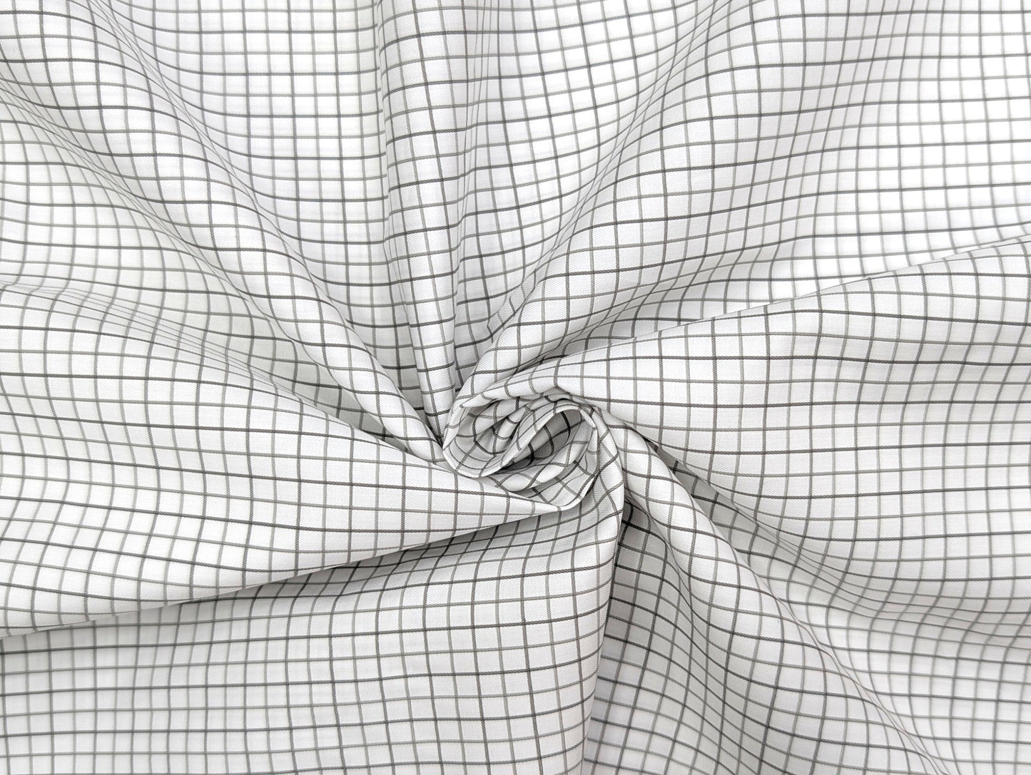 Giza House by Soktas 100/1 Premium Giza Cotton Shirting Fabric (White & Brown Checks)