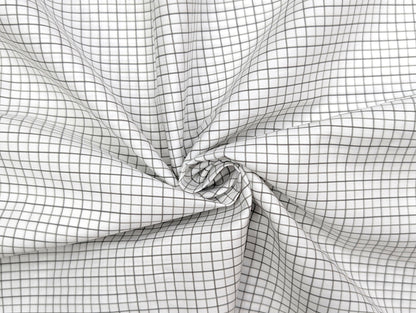 Giza House by Soktas 100/1 Premium Giza Cotton Shirting Fabric (White & Brown Checks)