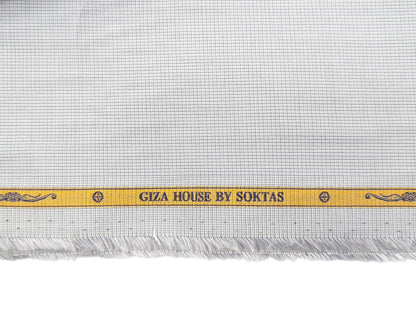 Giza House by Soktas 2 ply 120s Premium Giza Cotton Shirting Fabric (Gray, Micro Checks)