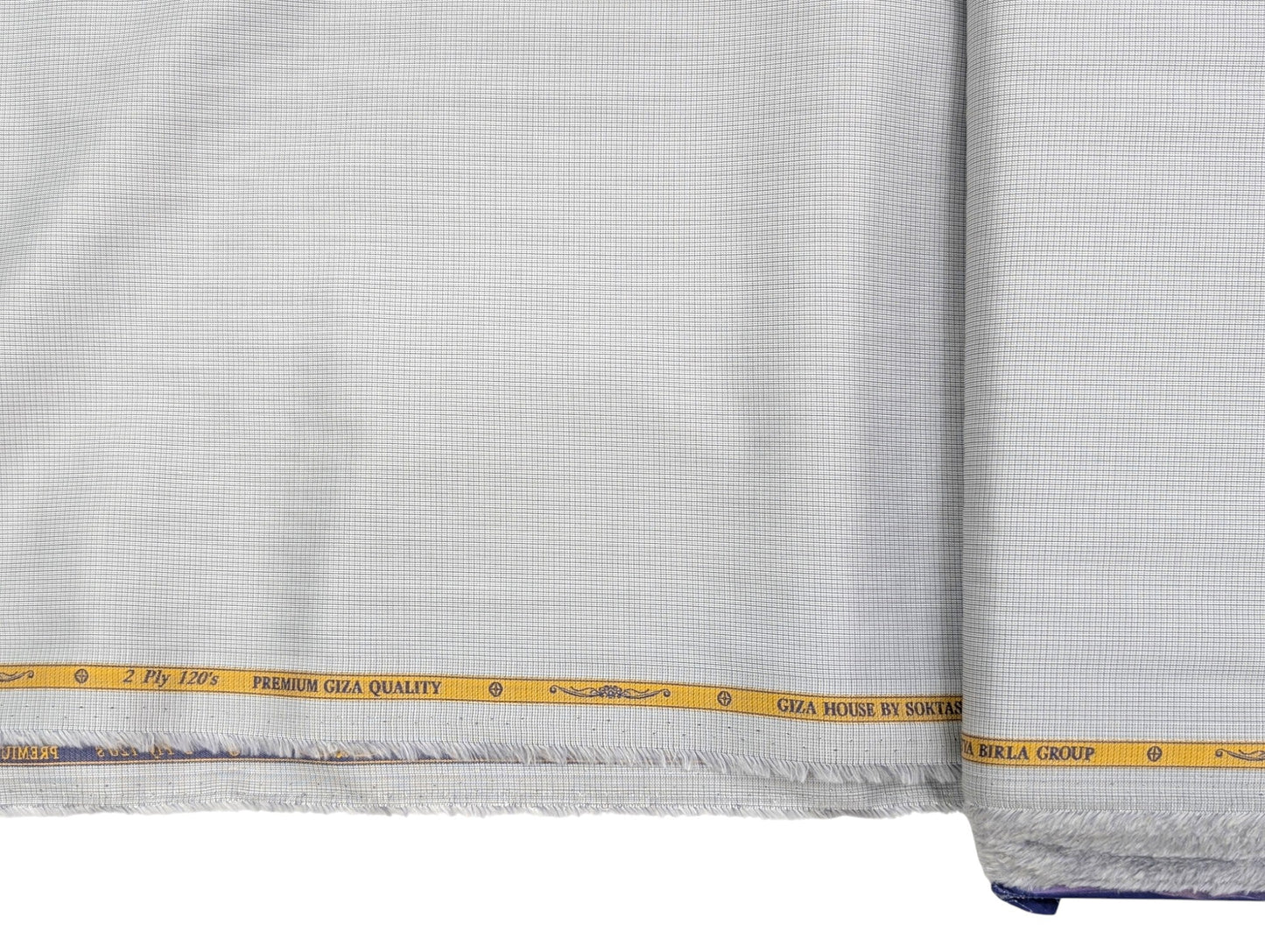 Giza House by Soktas 2 ply 120s Premium Giza Cotton Shirting Fabric (Gray, Micro Checks)