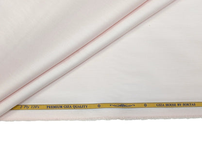Giza House by Soktas 2 ply 120s Premium Giza Cotton Shirting Fabric (Soft Pink, Plain Weave)