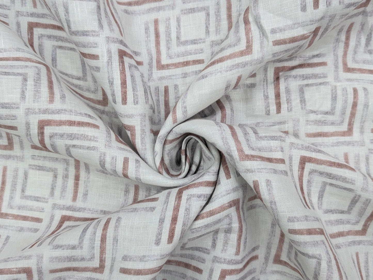 100% Pure European Linen 60 LEA Shirting Fabric (White, Maroon & Grey, Printed)
