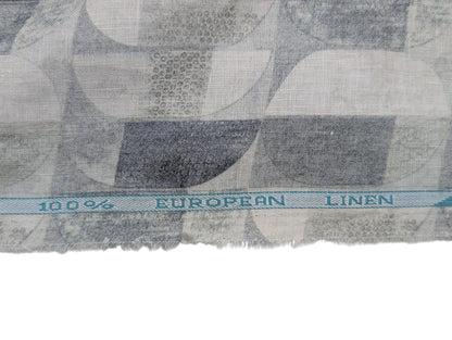 100% Pure European Linen 60 LEA Shirting Fabric (Grey, Printed)