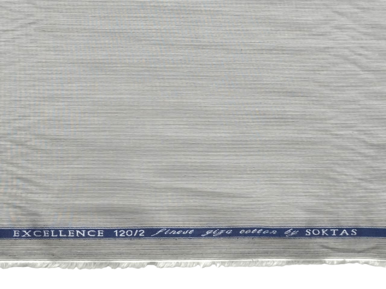 Giza House By Soktas 120/2 Finest Giza Cotton Shirting Fabric (Grey Microstripes)