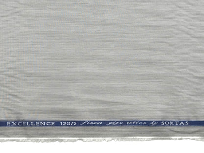 Giza House By Soktas 120/2 Finest Giza Cotton Shirting Fabric (Grey Microstripes)