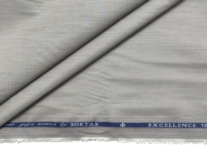 Giza House By Soktas 120/2 Finest Giza Cotton Shirting Fabric (Grey Microstripes)