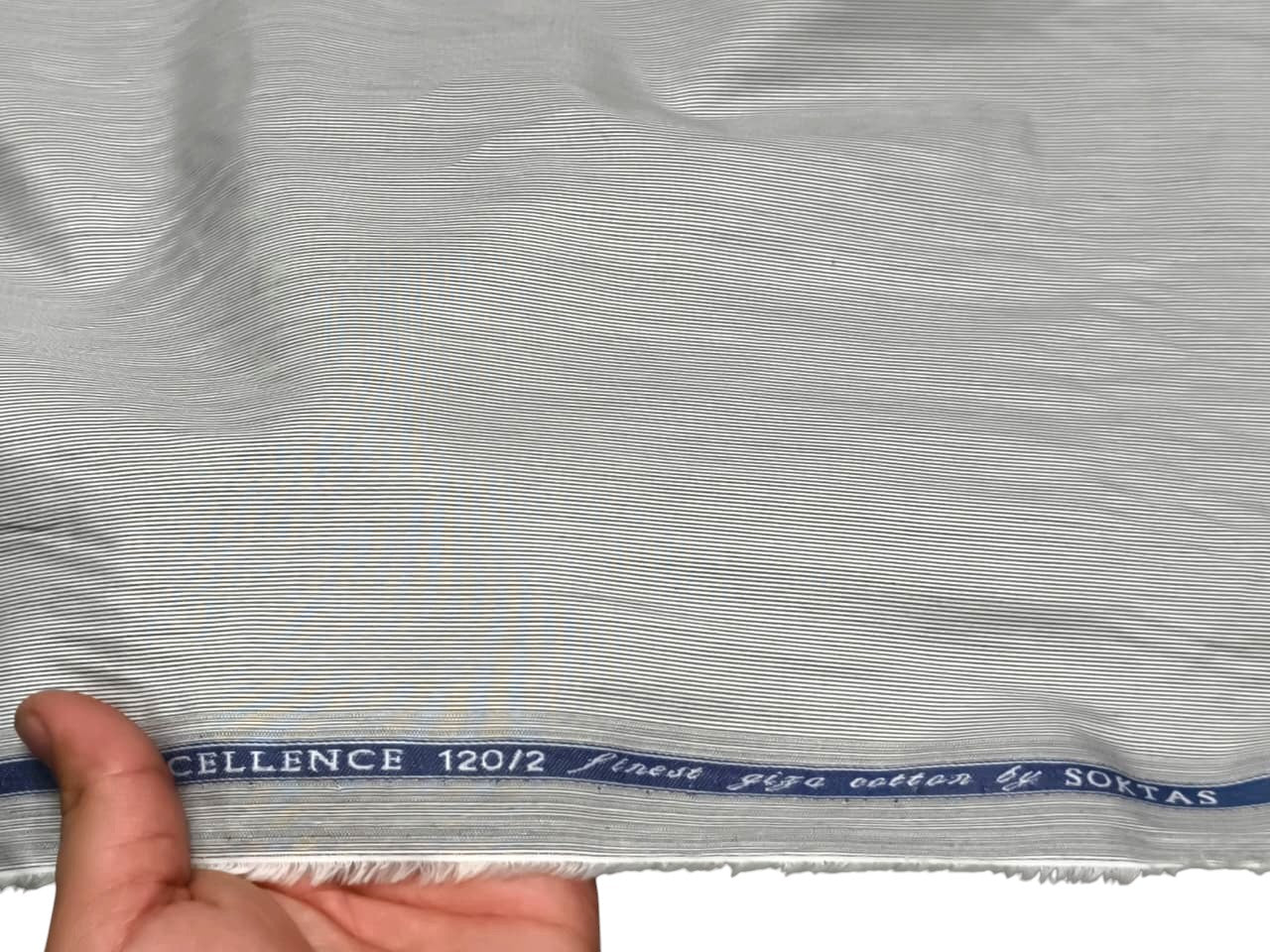 Giza House By Soktas 120/2 Finest Giza Cotton Shirting Fabric (Grey Microstripes)