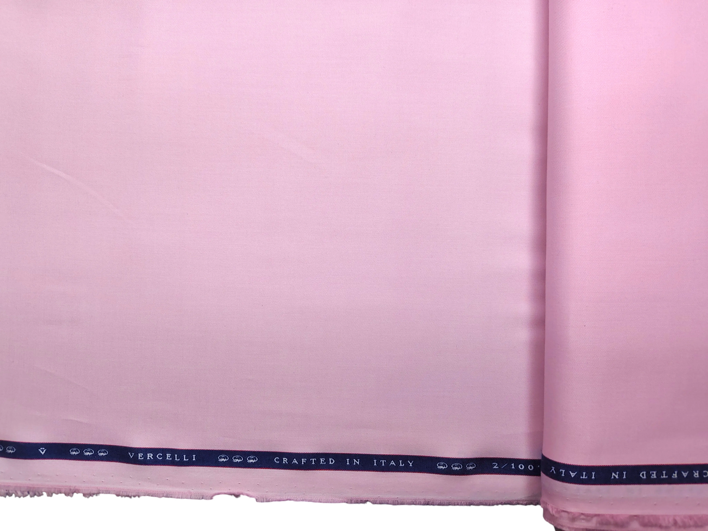Vercelli Italy 2/100s Finest Supima Cotton Shirting Fabric (Pink , Plain)