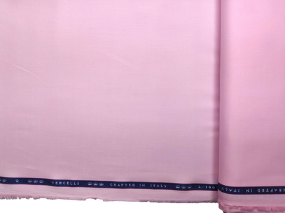 Vercelli Italy 2/100s Finest Supima Cotton Shirting Fabric (Pink , Plain)