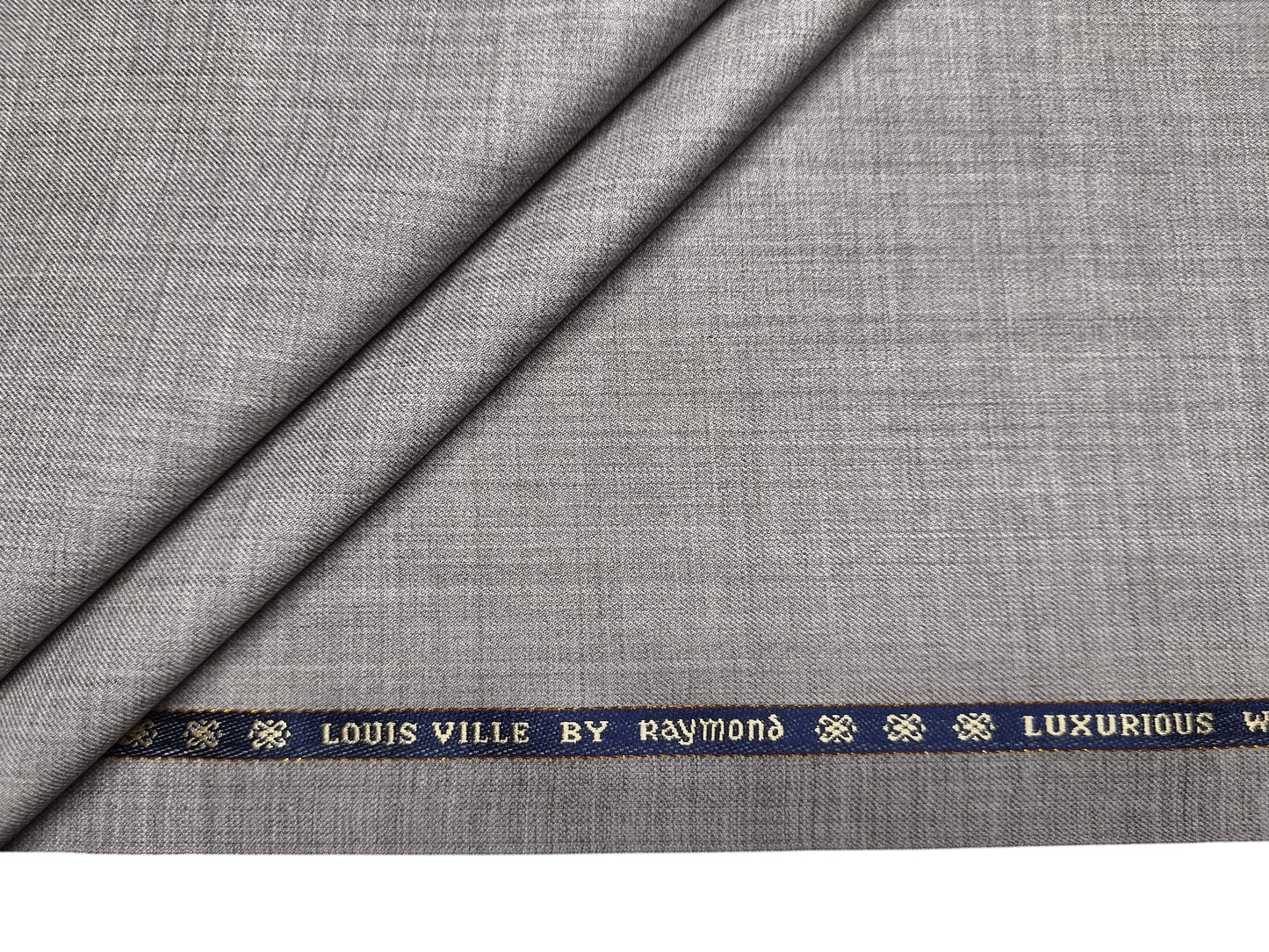 Raymond Louis Ville 60% Merino Wool Blended Super 140s Premium Suiting Fabric (Light Grey, Plain)