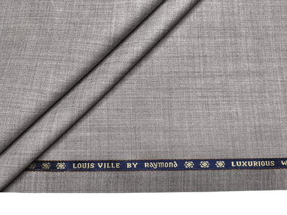 Raymond Louis Ville 60% Merino Wool Blended Super 140s Premium Suiting Fabric (Light Grey, Plain)
