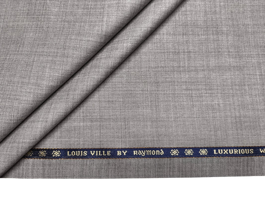 Raymond Louis Ville 60% Merino Wool Blended Super 140s Premium Suiting Fabric (Light Grey, Plain)