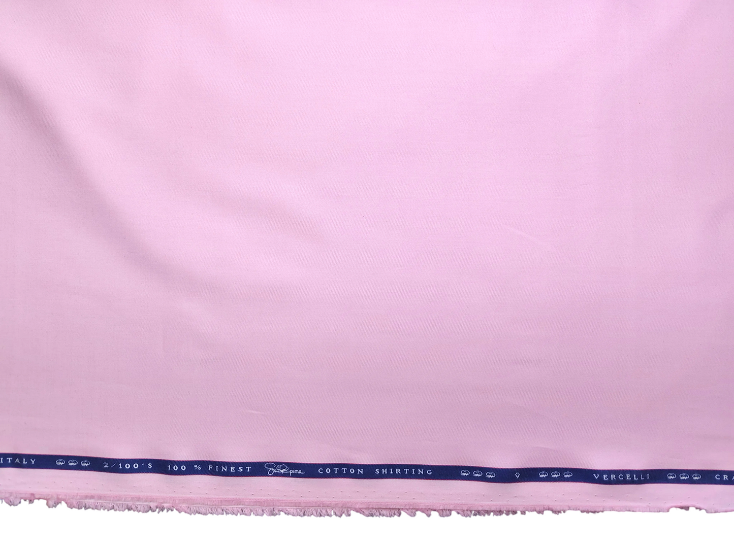 Vercelli Italy 2/100s Finest Supima Cotton Shirting Fabric (Pink , Plain)