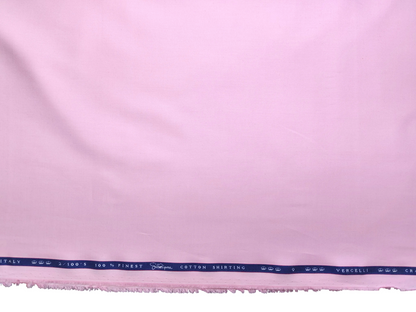 Vercelli Italy 2/100s Finest Supima Cotton Shirting Fabric (Pink , Plain)
