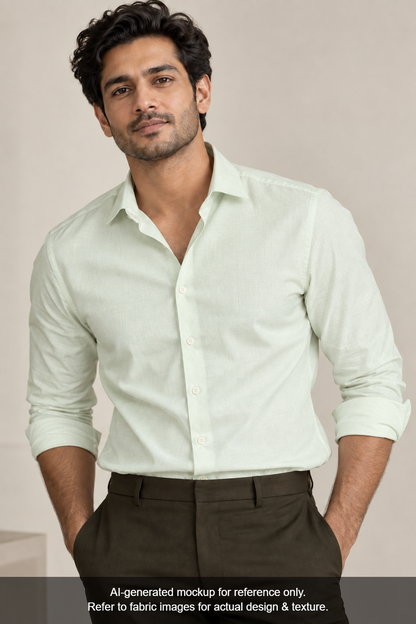 Grasim by Aditya Birla Group 100% Pure Cotton Premium Shirting Fabric (Cream, Plain)