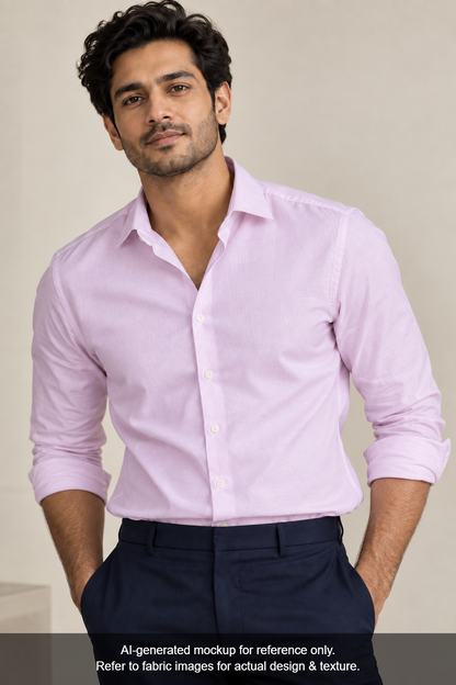 Grasim by Aditya Birla Group 100% Pure Cotton Premium Shirting Fabric (Pink, Plain)