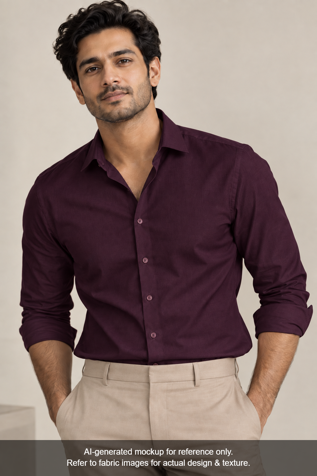 Grasim by Aditya Birla Group 100% Pure Cotton Premium Shirting Fabric (Maroon, Plain)