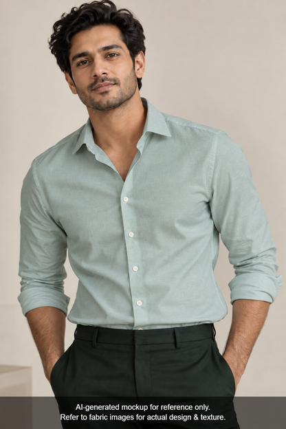 Grasim by Aditya Birla Group 100% Pure Cotton Premium Shirting Fabric (Pastel Green, Plain)