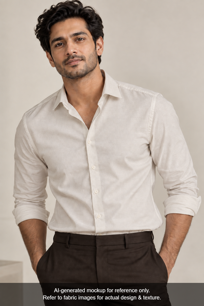 Grasim by Aditya Birla Group 100% Pure Cotton Premium Shirting Fabric (Beige Plain)