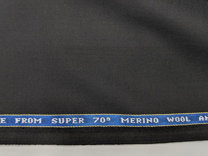 Raymond Wool Blend Unstitched Stretch Suiting Fabric (Black)
